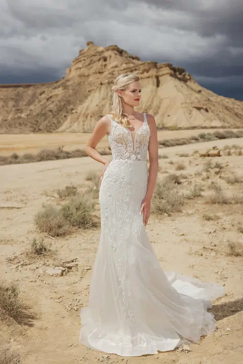 Style DT120 wedding dress by Duett, mermaid, lace
