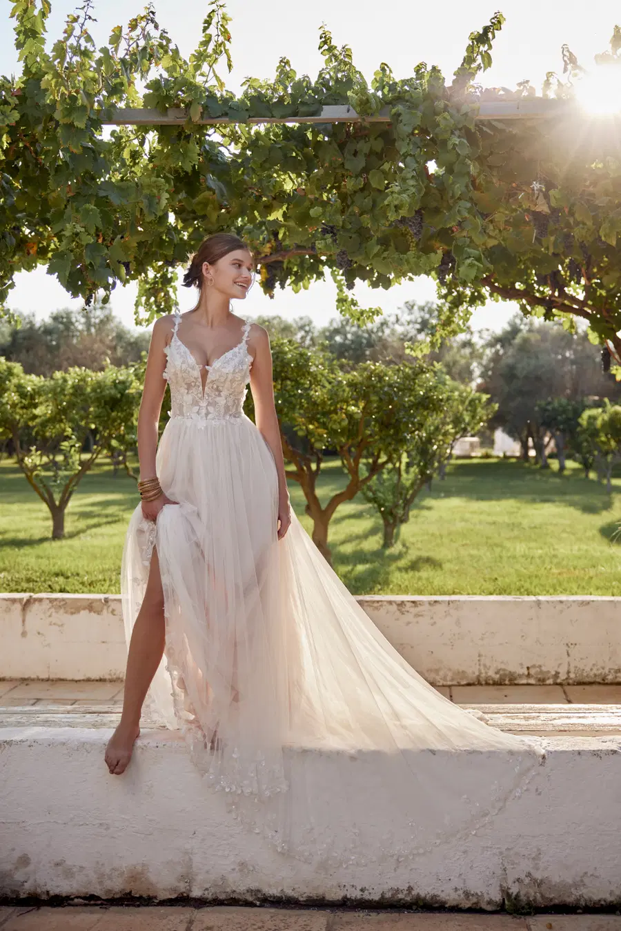 66402 by Lillian West: A-Line silhouette, V-neck neckline, tulle