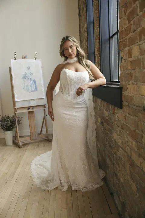 Ariadne wedding dress by Maggie Sottero, fit & flare, lace