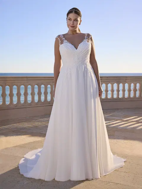 Brunnera wedding dress by Ladybird, A-line, V-neck