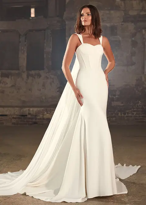 Chance wedding dress by Dando London, trumpet, crepe