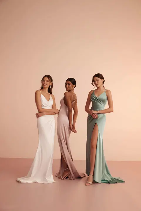 Style L432 wedding dress by Ariamo Light, trumpet, satin