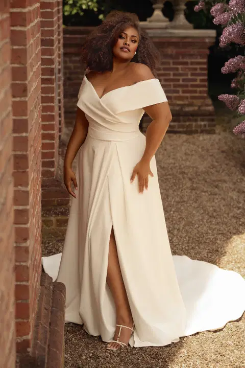 Style PH8275 wedding dress by Envy by Phoenix, A-line, crepe
