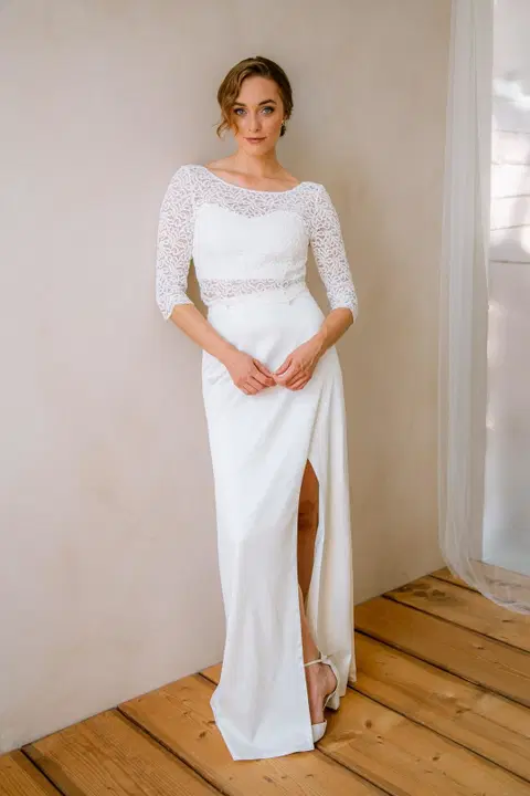 Rock Nahla wedding dress by noni Selected, two-piece, satin