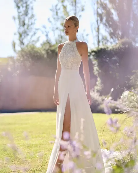 Marisa Brautkleid von Alma Novia, A-Linie, Georgette