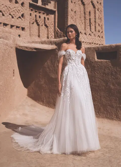 Taylee wedding dress by Enzoani, A-line, lace