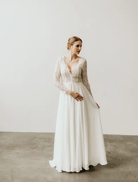 Helen wedding dress by Esther Hofmann, A-line, chiffon