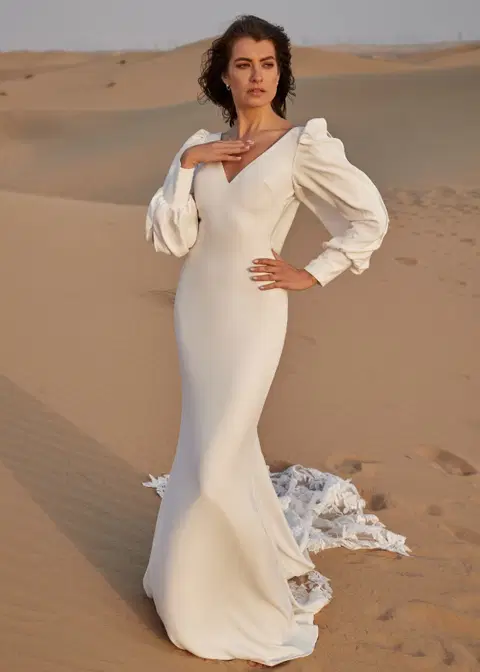 Azalea wedding dress by Dando London, mermaid, crepe