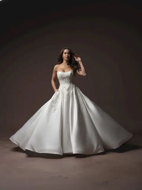 Landis wedding dress by Maggie Sottero, A-line, lace