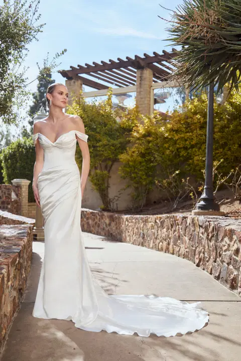 LA26249 Demi wedding dress by Calla Blanche, trumpet, satin
