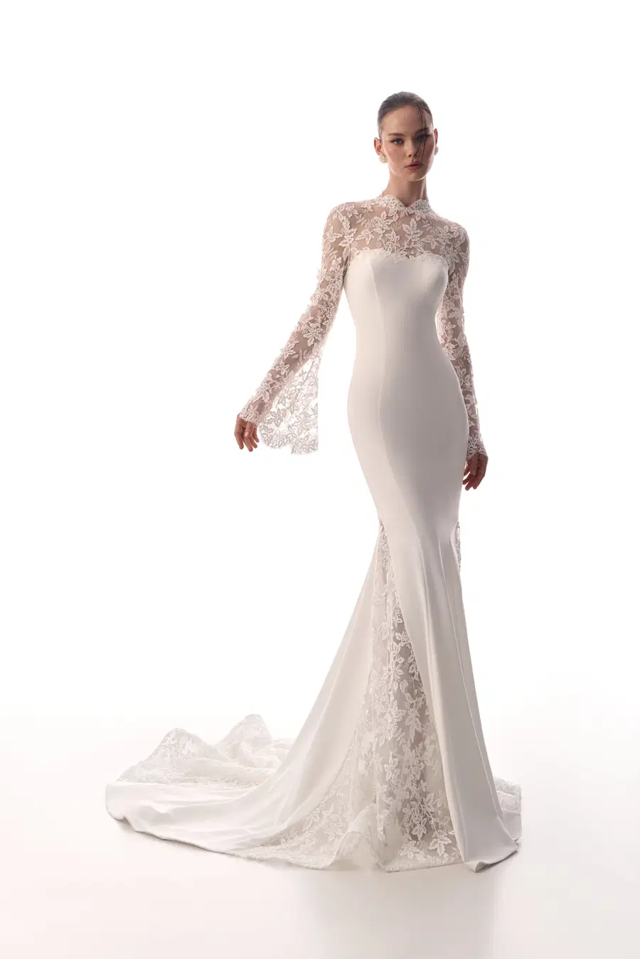 Raya by Innocentia: Fit & Flare silhouette, illusion neckline, crepe