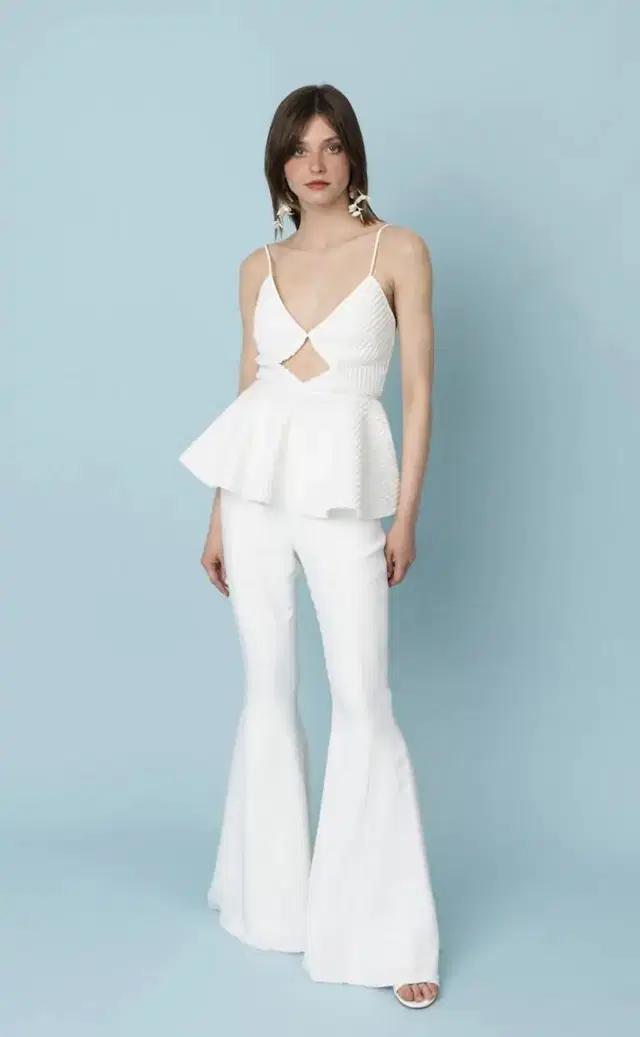 Harley Piqueé Top + Iconicbell Trousers by Kisui: Jumpsuit silhouette, V-neck neckline, sleeveless, crepe
