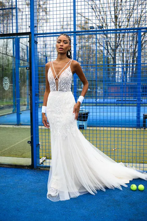 Eleonor wedding dress by Malee, fit & flare, lace