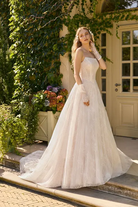 Style 1149 wedding dress by Angela Bianca, ball gown, lace