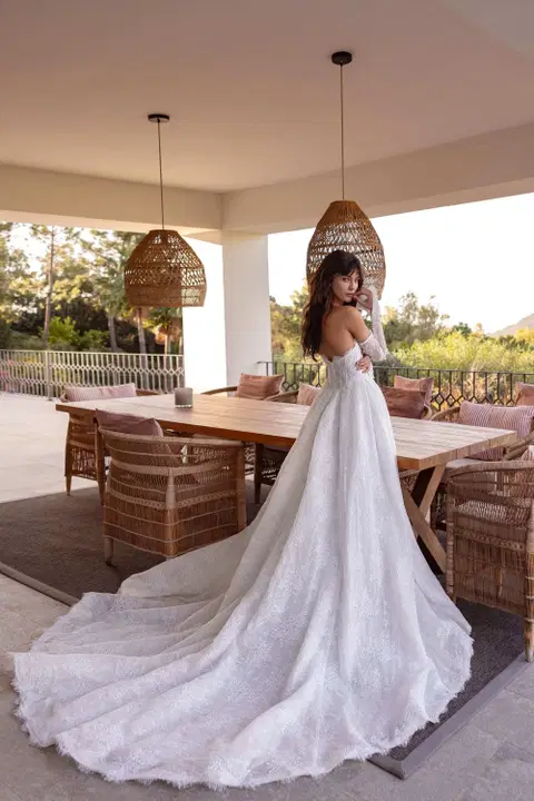 Kira wedding dress by Tina Valerdi, ball gown, lace