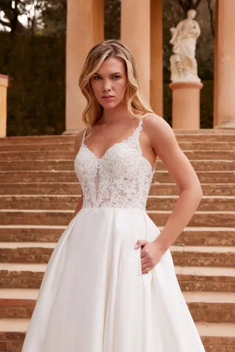Lucia wedding dress by Serravalle, ball gown, mikado