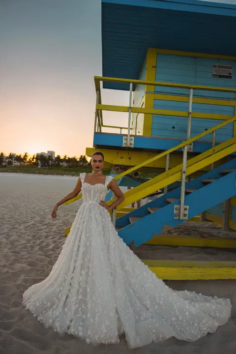 Maryland wedding dress by Wona Concept, A-line, lace