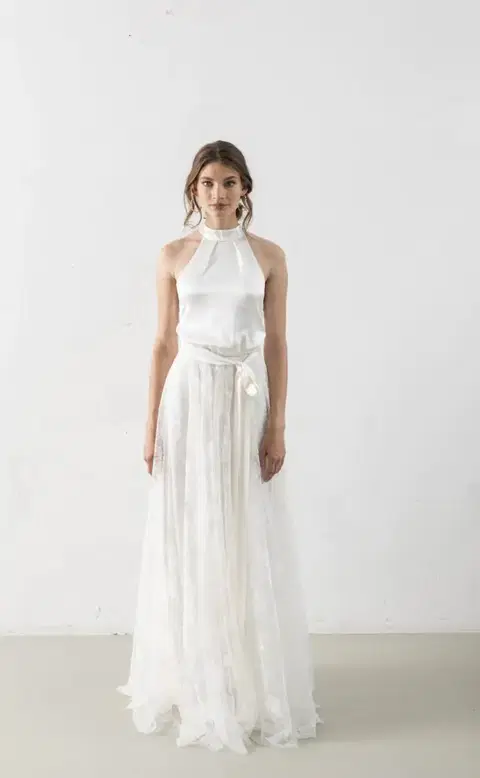 Marieme wedding dress by Kisui, A-line, silk