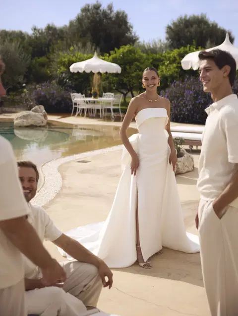Genesis wedding dress by Modeca Bridal, fit & flare, mikado
