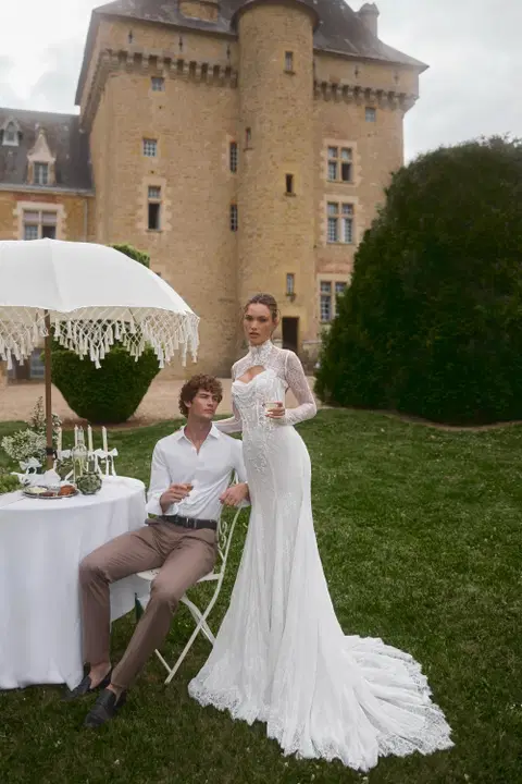 Rowena wedding dress by Anne Mariée, mermaid, lace