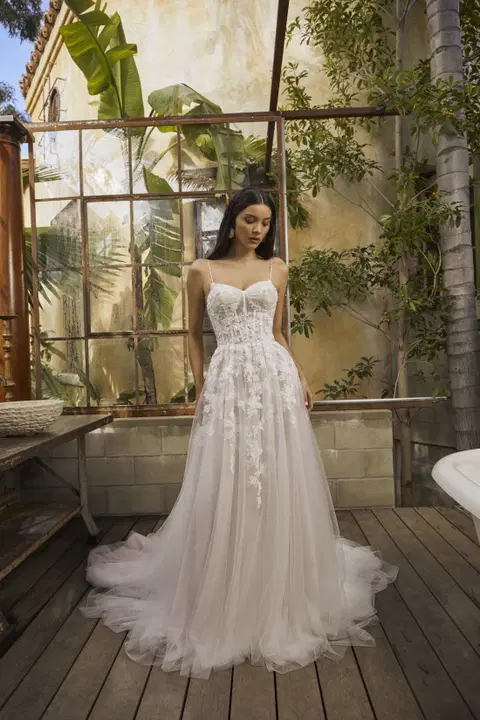 Cameryn wedding dress by Beloved by Casablanca, A-line, lace