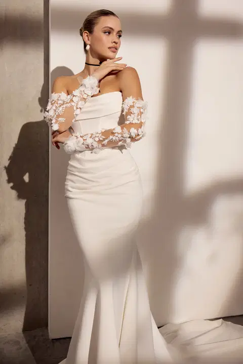Savannah wedding dress by Avenue by Josephine Scott, mermaid, crepe