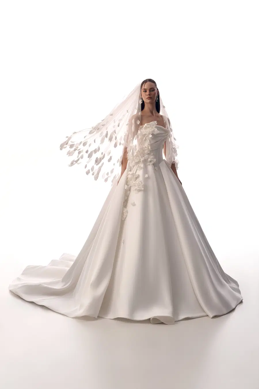 Cora by Innocentia: Ball Gown silhouette, straight neckline, sleeveless, satin