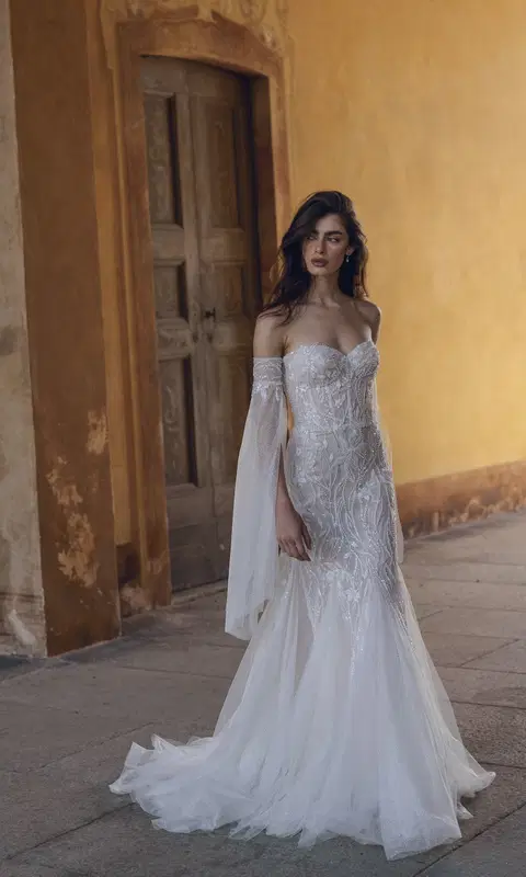 Cristina 24-015(2) wedding dress by Love by Ricca Sposa, fit & flare, tulle