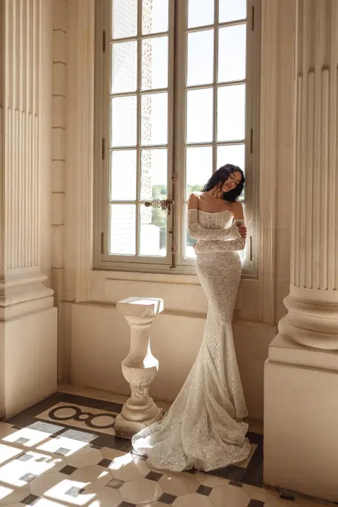 Nefeli wedding dress by Ella Novia, mermaid, lace
