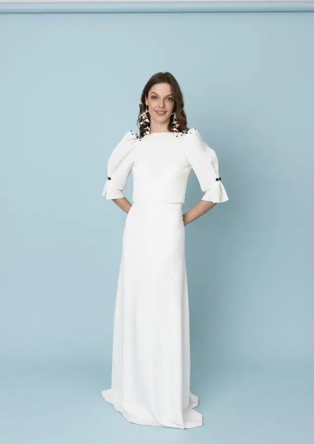 Harley Piqueé Jacket by Kisui: Straight silhouette, boat neck neckline, short sleeves