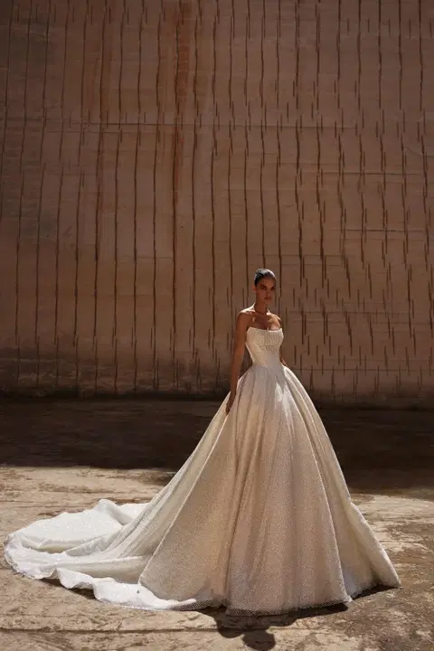 Antonia wedding dress by Milla Nova, princess, glittery fabric