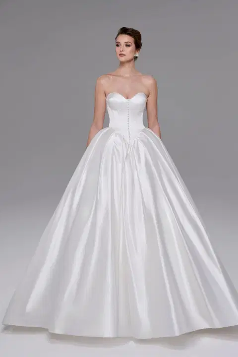 B26236 Cordelia wedding dress by Calla Blanche, ball gown, satin