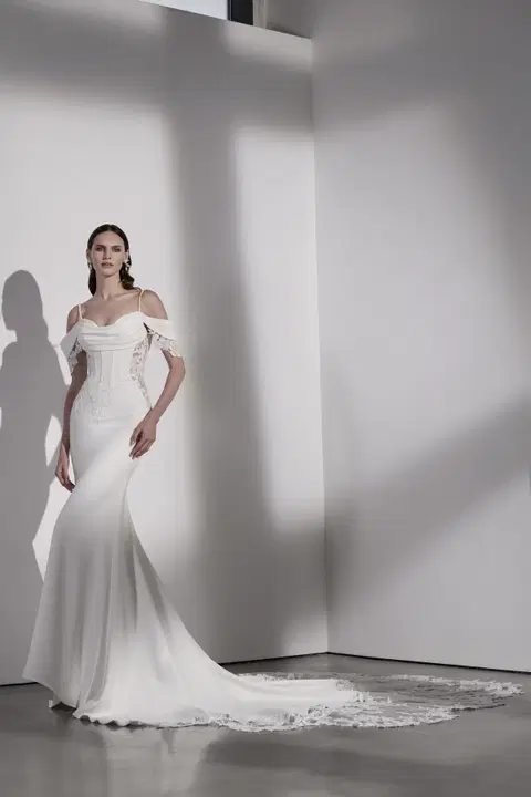Hudson wedding dress by Avenue by Josephine Scott, mermaid, crepe