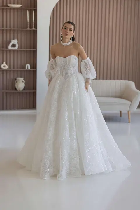 Kveta wedding dress by Jarice, ball gown, lace