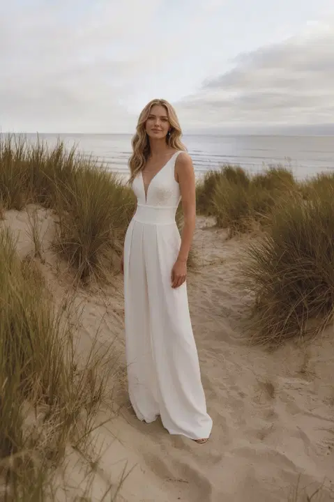 A141 Aria wedding dress by Aveline, jumpsuit, chiffon