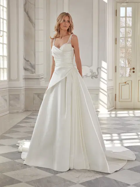 Kimberly wedding dress by Vanilla Sposa, A-line, satin