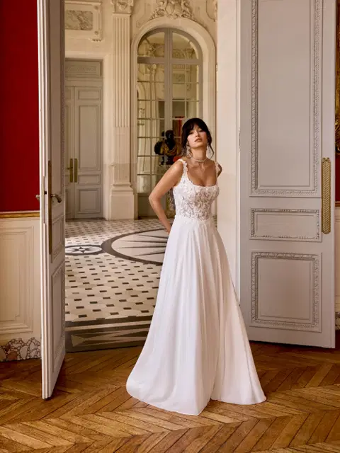 Patrice wedding dress by Adore, A-line, lace