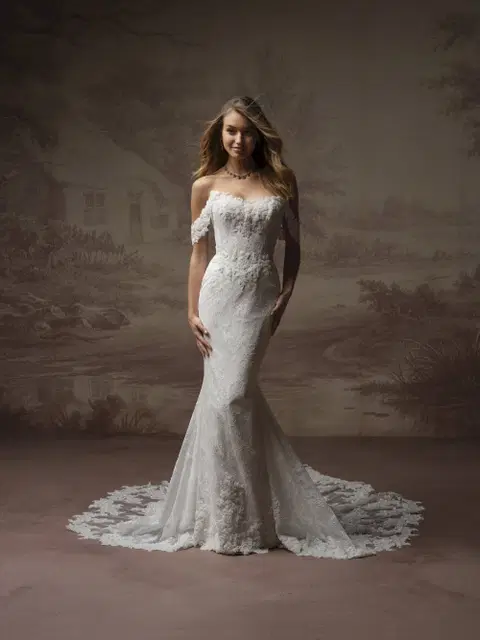 Collette wedding dress by Maggie Sottero, fit & flare, lace