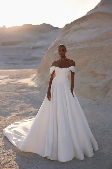 Chabli wedding dress by Eva Lendel, ball gown, mikado
