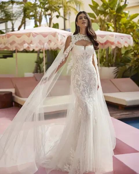 Jarett wedding dress by Luna Novias, mermaid, lace