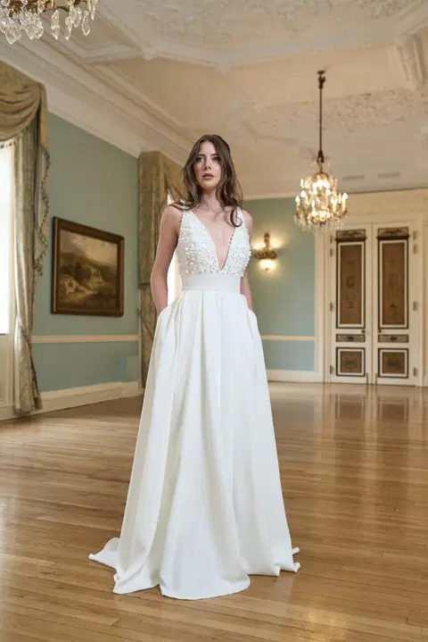 Stella wedding dress by Eliza Jane Howell, jumpsuit, satin