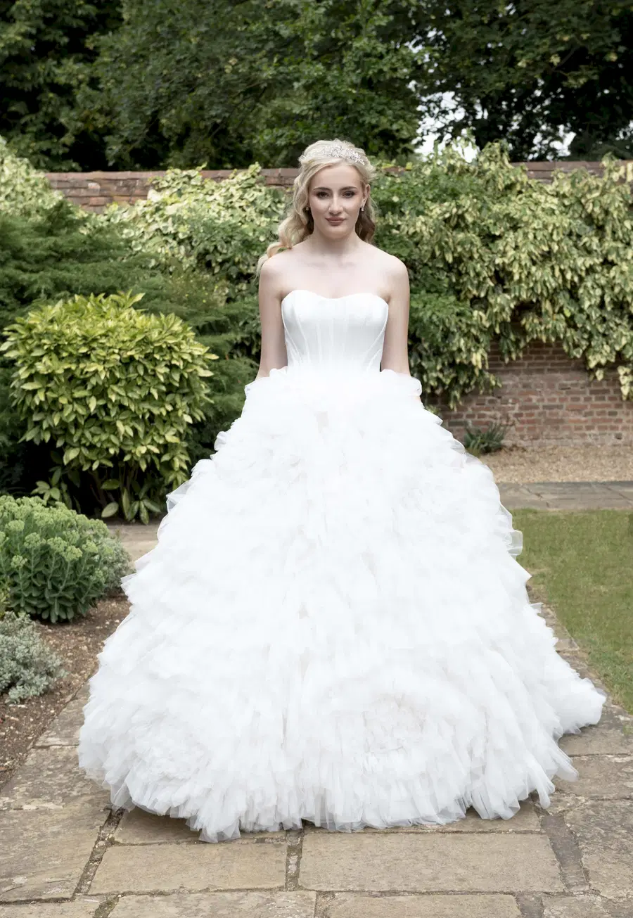 Veronica by Donna Salado Couture: Ball Gown silhouette, scoop neckline, sleeveless, tulle