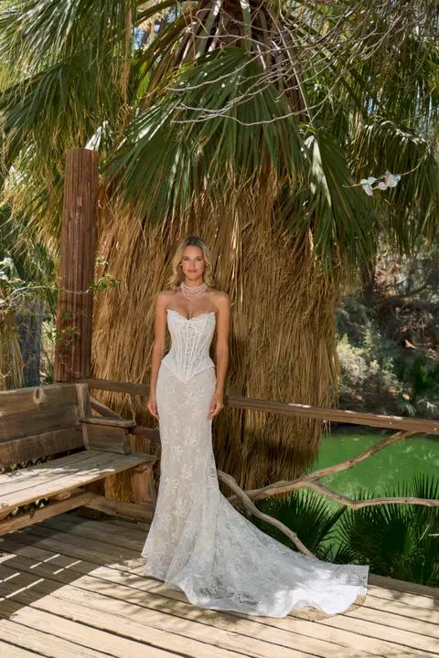 LA26102 Jessenia wedding dress by Calla Blanche, trumpet, lace