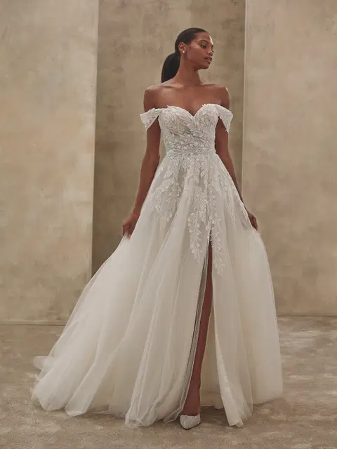 Style 1541 wedding dress by Demetrios, ball gown, lace