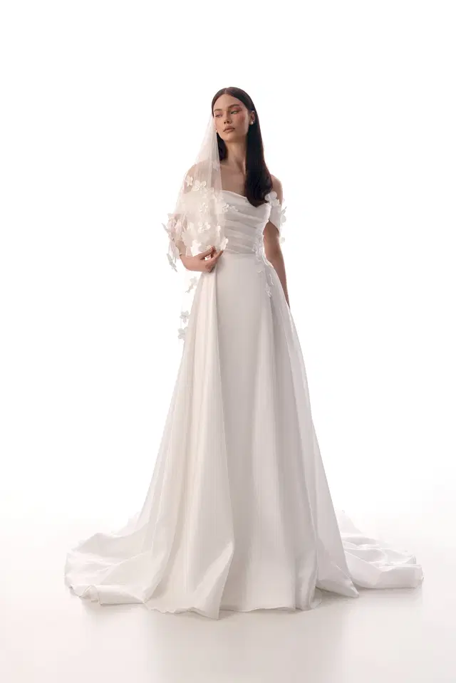Ruth by Innocentia: A-Line silhouette, scoop neckline, organza