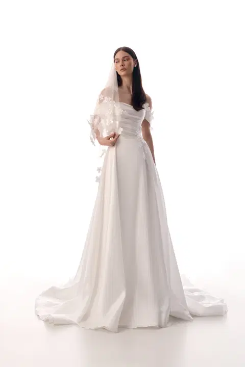 Ruth wedding dress by Innocentia, A-line, organza