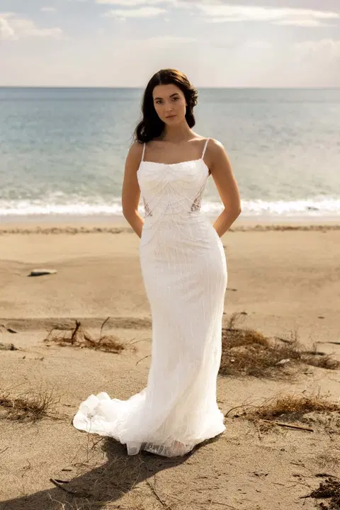 Davina wedding dress by Amo & Luv, trumpet, tulle